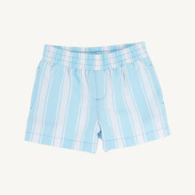 Sheffield Shorts Belhaven Blue Ticking Stripe with Wood Boat Blue Stork