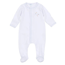 Vintage Stork Footie - Light Blue