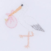 Vintage Stork Footie - Pink