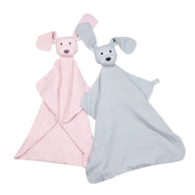 Pink Mini-Stripe Dog Lovey + Paci clip holder