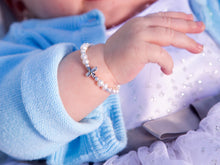 Girls Sterling Silver Pearl Cross Bracelet for Baptism or First Communion, Small 0-12m