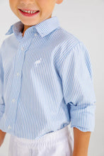 Dean's List Dress Shirt Barrington Blue Tally Ticking Stripe