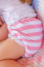 Byrde Bloomer-Swim Caicos Cabana Stripe Hampton’s Hot Pink