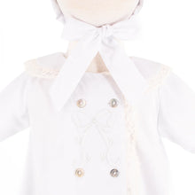 Baby Gown With Bonnet - White