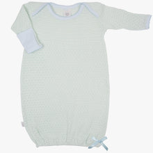 Paty Solid Mint Gown w/ Blue Pima Trim