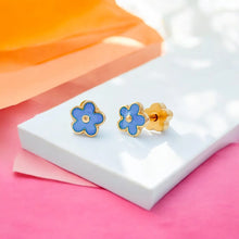 Blue Flowers Tiny Stud Earrings