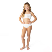 White Eyelet Girls Smocked Two Piece Swimsuit