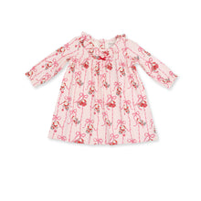 Bows & Santa - Long Sleeve Gown with Ruffle Collar