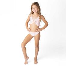 Seaside Toile Tween Girls Shell Ruffle Two Piece Swimsuit