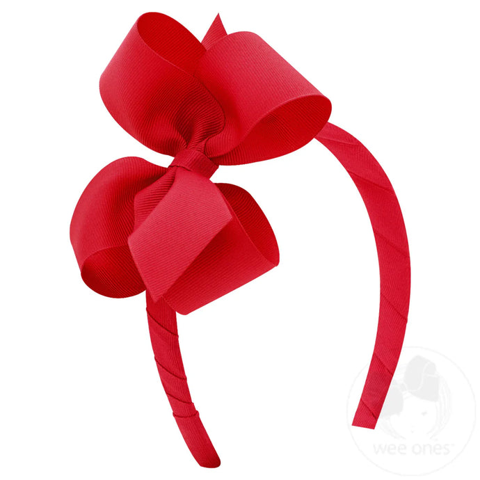 Large Headband Bow Red