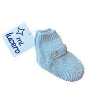Booties with Buttons Light Blue