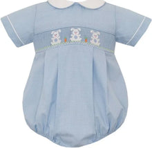 BUNNIES BOY´S - Lt.blue microcheck boy's bubble