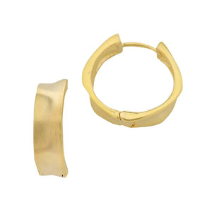 Gold Wavy Hoop Earring