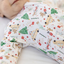Christmas in the City Print Zip Footie