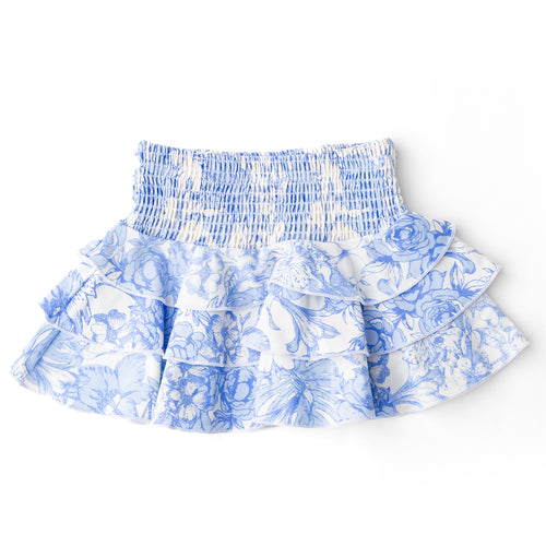 Tropical Blues Smocked Ruffle Active Skirt