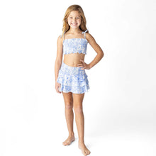 Tropical Blues Smocked Ruffle Active Skirt