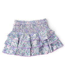 Flower Power Purple Smocked Ruffle Active Skirt