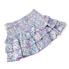 Flower Power Purple Smocked Ruffle Active Skirt