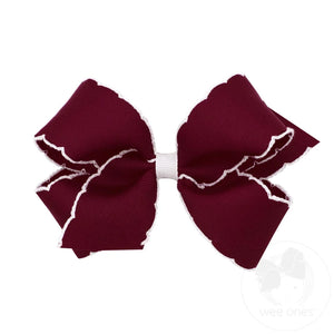 King Moonstitch Bow, Burgundy w/White