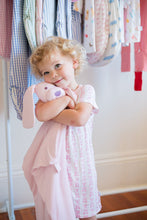 Pink Mini-Stripe Dog Lovey + Paci clip holder