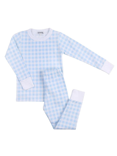 Blue Checks Long Pajamas