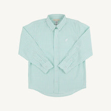Dean's List Dress Shirt Turks Teal Windowpane with Worth Avenue White Stork
