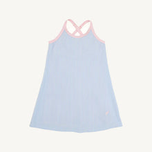 Prepletic™ Little Miss Tennis Dress Beale Street Blue Seersucker with Palm Beach Pink