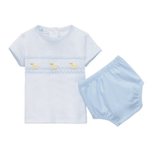 Little Ducklings Classics Smocked Diaper Set - Light Blue