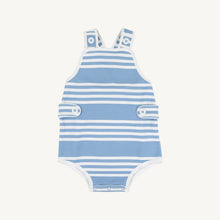 Skipper Sunsuit Saddle Ridge Stripe (Sarasota Sky) with Worth Avenue White