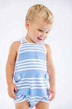Skipper Sunsuit Saddle Ridge Stripe (Sarasota Sky) with Worth Avenue White