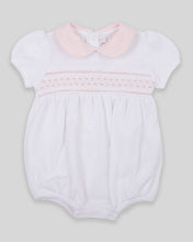 Bubble Daphne Baby Girl Special Knit Pima Cotton Hand Smocked - White/Pink