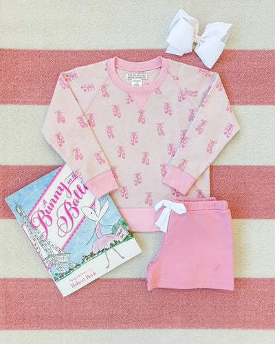 Cassidy Comfy Crewneck On Pointe/Pier Party Pink