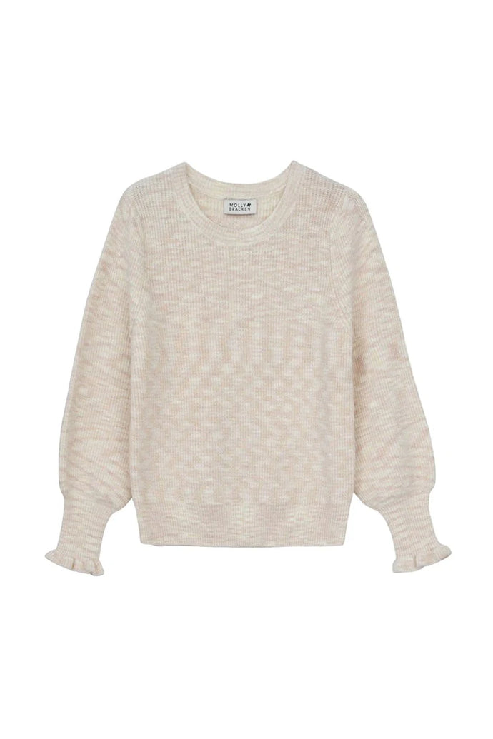 Girls Knit Sweater, Cream