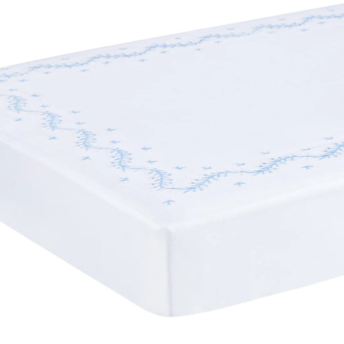 Embroidered Crib Sheet Sky