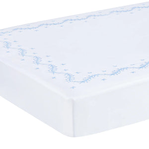 Embroidered Crib Sheet Sky