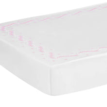 Embroidered Crib Sheet Blush