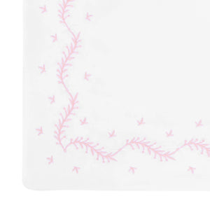 Embroidered Crib Sheet Blush