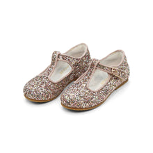 Eleanor T-Strap Flat Glitter Multi Pink