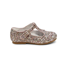 Eleanor T-Strap Flat Glitter Multi Pink
