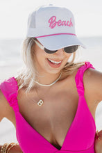 Beach Cursive Trucker Cap with Rope