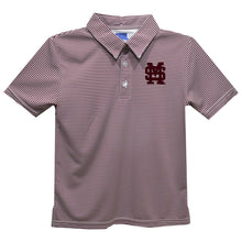 Mississippi State Bulldogs Embroidered Maroon Stripe Polo