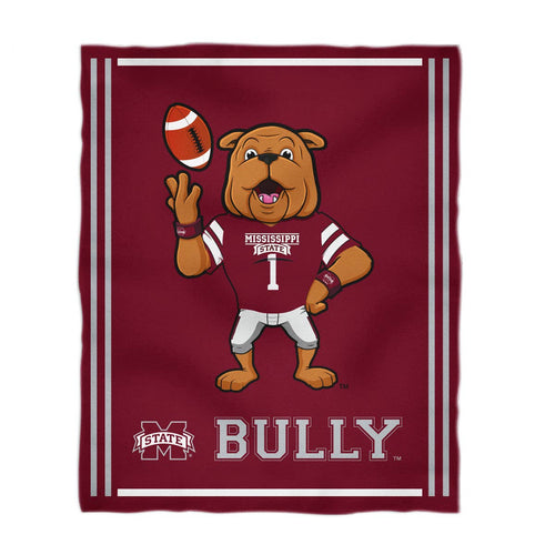 Mississippi State Bulldogs  Maroon Plush Soft Minky Blanket