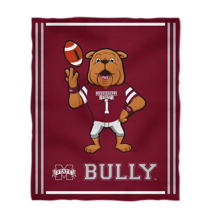 Mississippi State Bulldogs  Maroon Plush Soft Minky Blanket