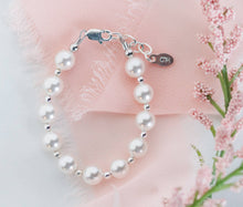 Girls Silver Chunky Pearl Kids Bracelet Children's Jewelry
