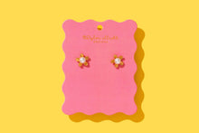 Stud Earrings - Gold-Plated + Pearl Flowers - Kali