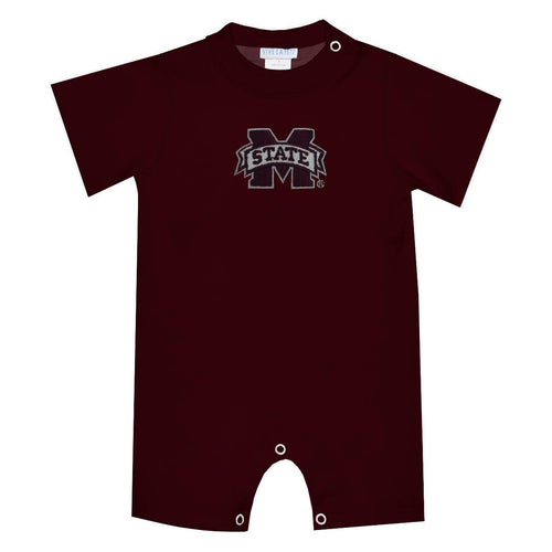 Mississippi State Bulldogs Embroidered Maroon Boys Romper
