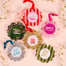 Scalloped Round Picture Frame Ornament-Confetti Pink