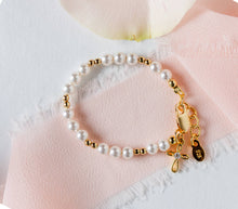 14K Gold-Plated Baby Cross Bracelet - Baptism Communion Gift