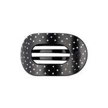 Black Polka Dot Party Medium Flat Round Hair Clip