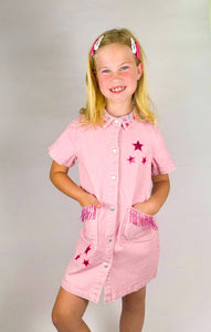 Pink Denim Dress | Rodeo Western Gem Dress 